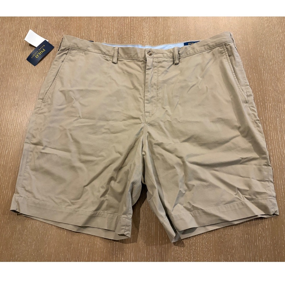 Polo Ralph Lauren Mens 42 Khaki Stretch Classic Fit 9" Chino Shorts NWT